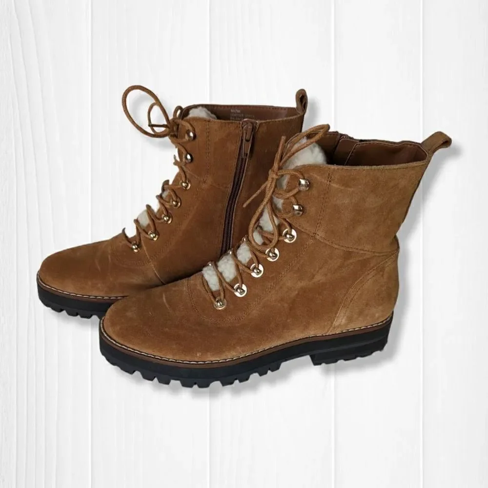 Crown & Ivy™ Women Naomi Hiker Boot High Laced Brown Size 8.5